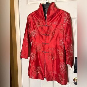 XI LING SHI Silk Haute Couture Vintage Chinese Silk Jacket - Large - 100% silk